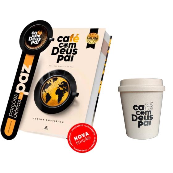Imagem de Kit Café com Deus Pai 2024 porções diárias de paz + mini copo café com Deus pai 250 ml Júnior Rostirola