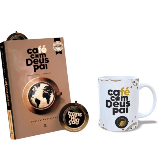 Imagem de Kit Café com Deus Pai Lançamento 2025 com Caneca de porcelana personalizada café com Deus pai