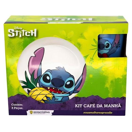 Imagem de Kit Café Da Manhã Caneca Bowl Cerâmica Stitch Zona Criativa