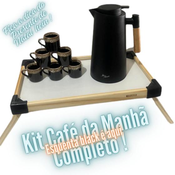 Imagem de Kit Café da Manhã Garrafa Térmica na Bandeja Tramontina com Xícaras Cr