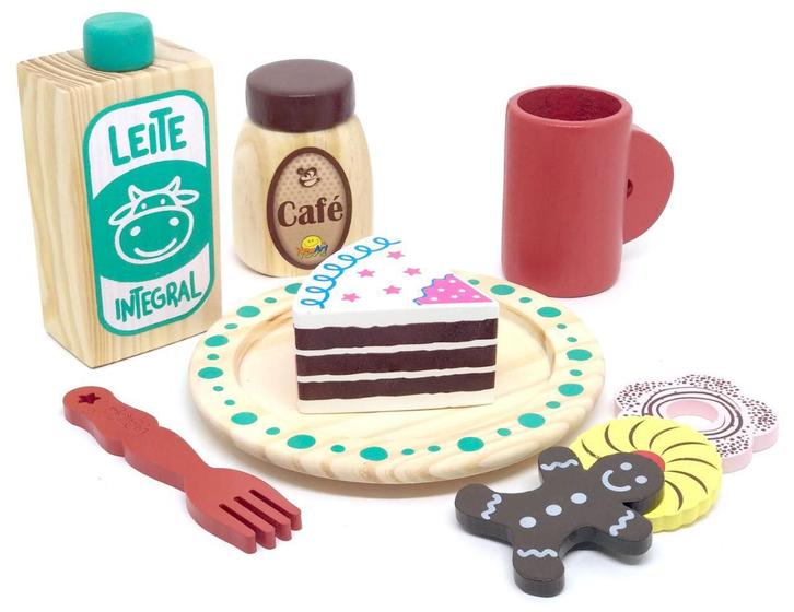 Kit Café Da Manhã Tarde Brinquedo De Madeira New Art Toys Newart