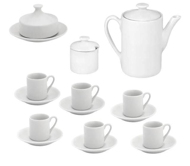 Kit Café Da Manhã/Tarde Porcelana Branca 15 Peças Porcelanas M&E