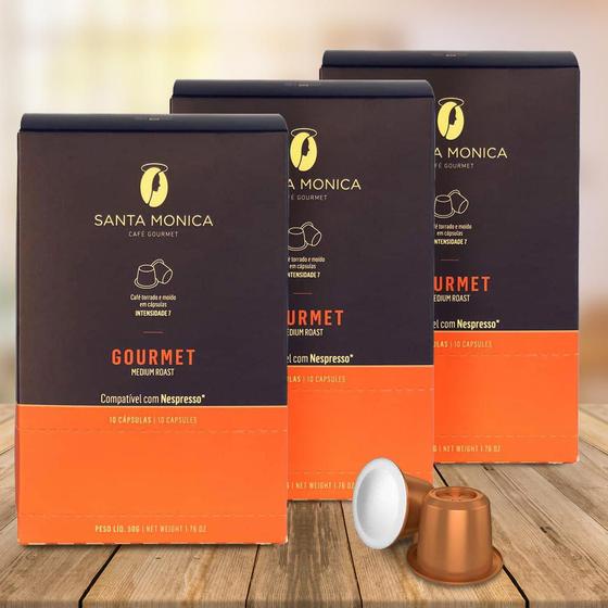 Kit 30 Cápsulas Gourmet Santa Mônica – Compatível com Nespresso