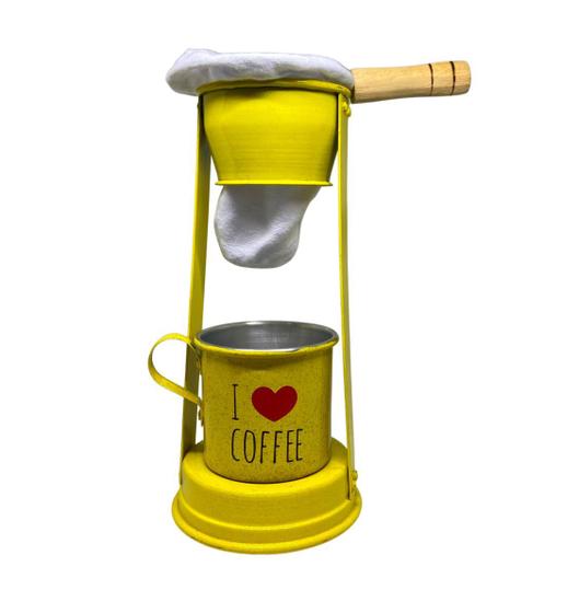 Kit Café Individual com Suporte + 1 Coador + 1 Caneca 400ml Alumdill