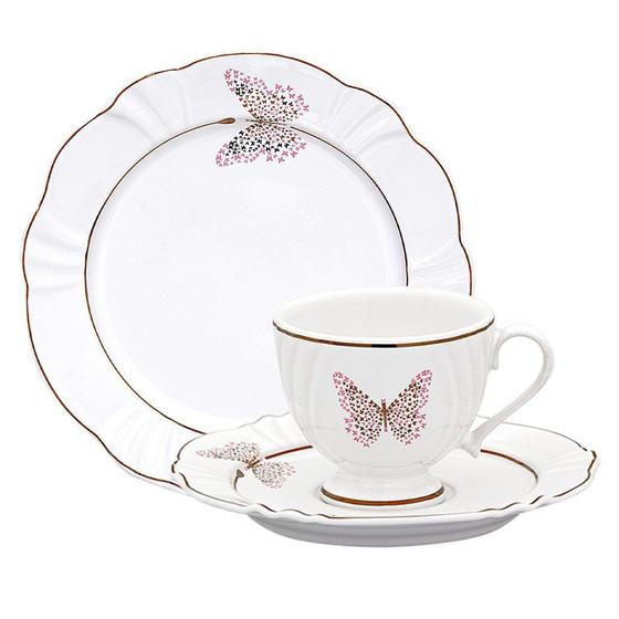 Imagem de Kit Café Jogo Lanche Soleil Encantada Oxford Porcelana 12 Peças