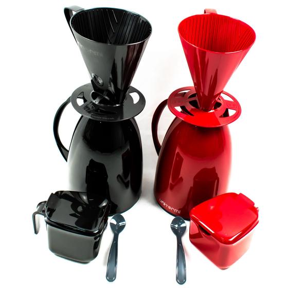 Kit Café Prático com 3 Peças Unitermi Garrafa Térmica, Suporte para