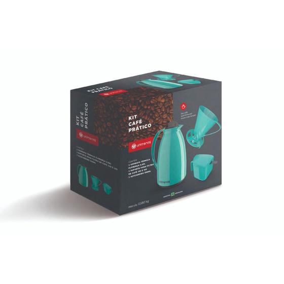 Imagem de Kit Café Prático Garrafa 650ml + Suporte para Filtro de Café + Açucareiro com Colher Unitermi