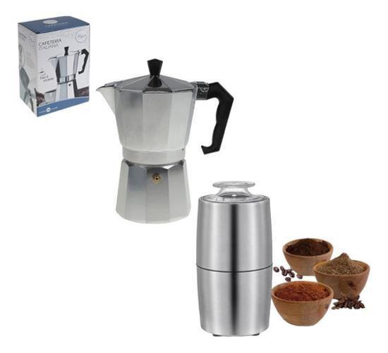 Imagem de Kit Cafeteira Italiana + Moedor De Café Elétrico