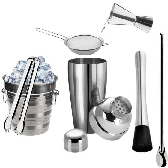 Kit Caipirinha Completo E Coqueteleira 500 Ml 7 Peças Inox Menor preço em Kit Caipirinha Completo E Coqueteleira 500 Ml 7 Peças Inox