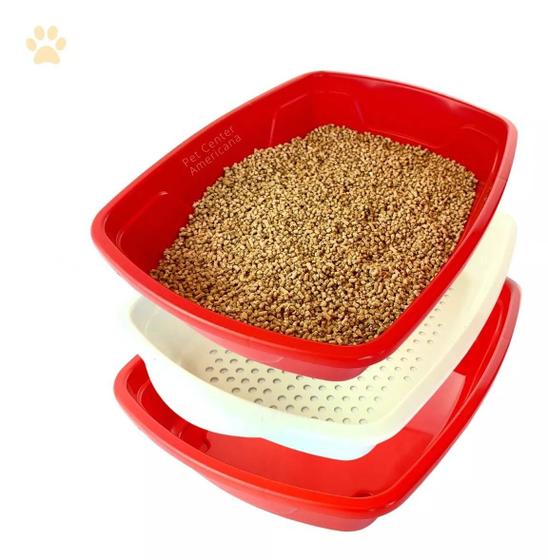 Imagem de Kit Caixa De Areia Para Gatos  Furba Banheiro Grande Funda