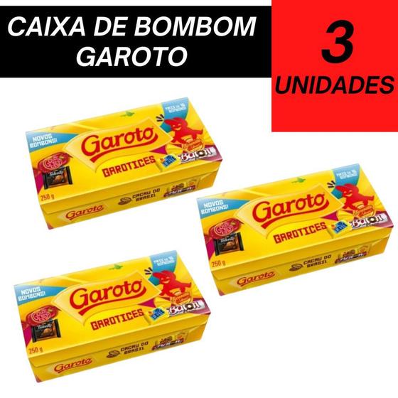 Imagem de Kit Caixa De Bombom - GAROTO - 3un