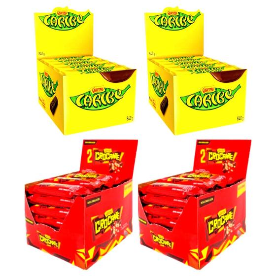 Kit Caixa De Chocolate Caribe + Crocante GAROTO 2cx De Cada Chocolate