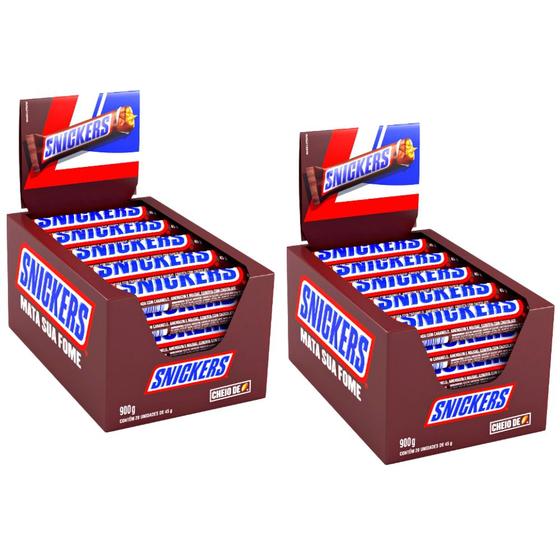 Kit Caixa De Chocolate Snickers Tradicional MARS 2 cx c/ 20un cada Menor preço em Kit Caixa De Chocolate Snickers Tradicional MARS 2 cx c/ 20un cada