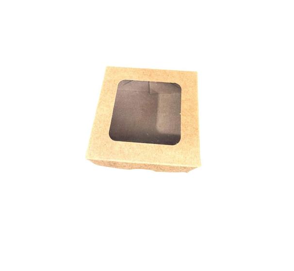 Imagem de Kit Caixa De Doce Brigadeiro Com Visor 8x8x4 Kraft 50un