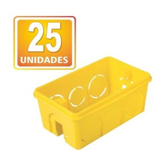 Imagem de Kit Caixa De Luz 4X2 Amarela Com 25 Unidades Tramontina