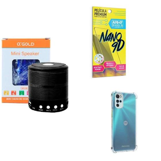 Imagem de Kit Caixa De Som + Capinha Motorola G22 + Película 9D