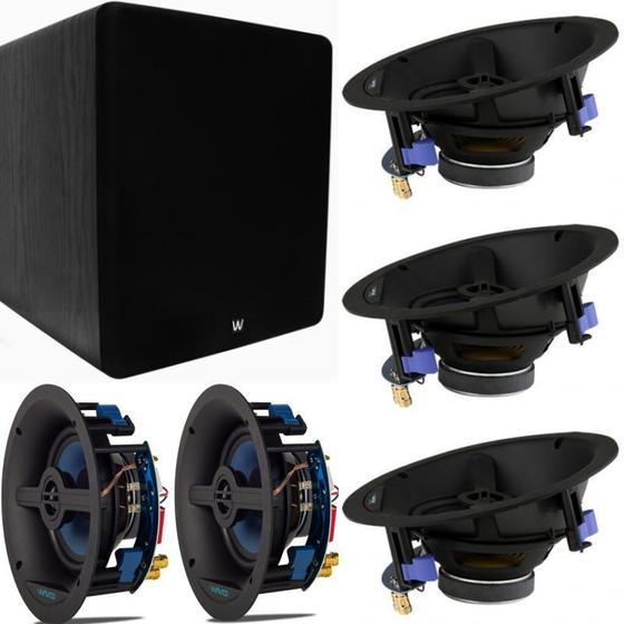 Imagem de Kit Caixas de Som WaveOne + Subwoofer WSW8 - Preto