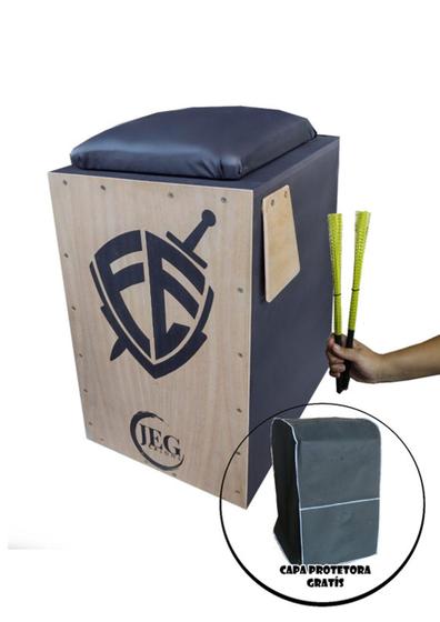 Imagem de Kit Cajon JEG Elétrico com Slap, Capa Protetora + 2 Vassourinhas