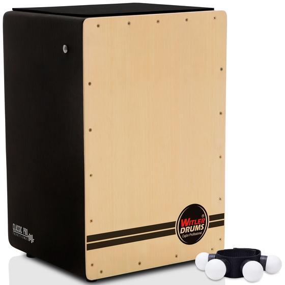 KIT Cajón Reto Eletroacústico BN 01 Canela Shaker Witler Drums