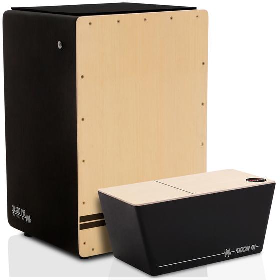KIT Cajón Reto Eletroacústico BN Witler Drums 01 Bôngo Cajon