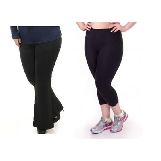 Kit Calça Bailarina Corsário Plus Size Tamanhos Especiais em