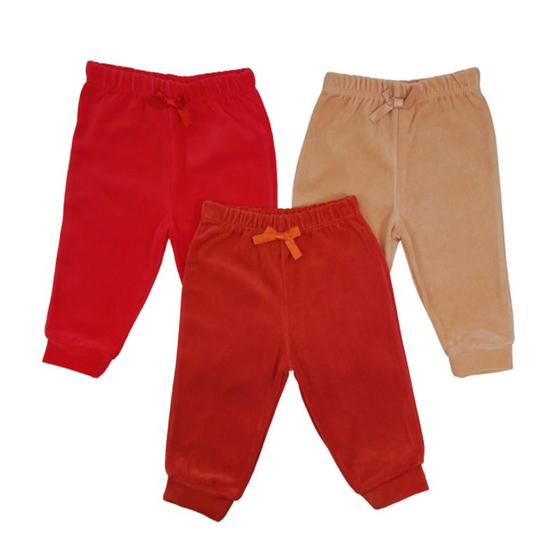 Imagem de Kit Calça de Plush Lisa Com Punho e Laço De Cetim