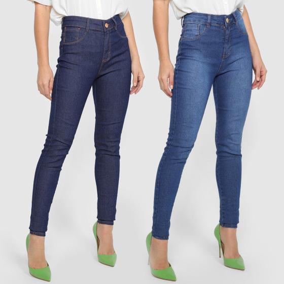 Kit Calça Jeans Skinny Grifle C/ 2 Peças Feminina Menor preço em Kit Calça Jeans Skinny Grifle C/ 2 Peças Feminina