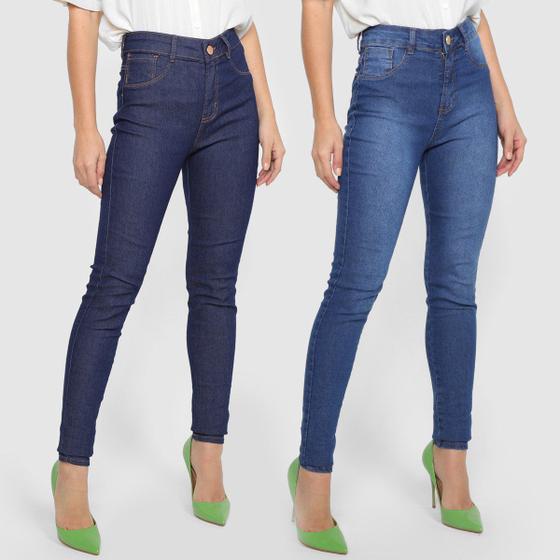 Imagem de Kit Calça Jeans Skinny Grifle C/ 2 Peças Feminina
