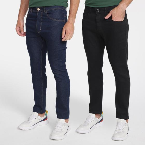 Imagem de Kit Calça Jeans Skinny Vale de West Casual Masculino - 2 Peças