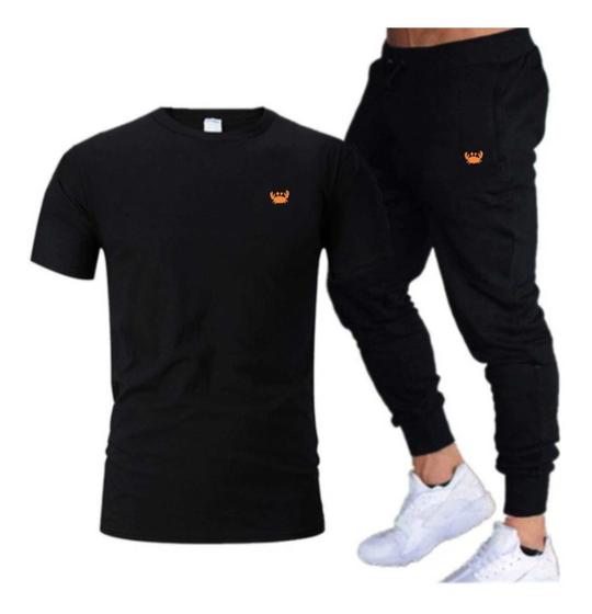 Imagem de Kit Calça Moletom E Camiseta Relaxado Masculino