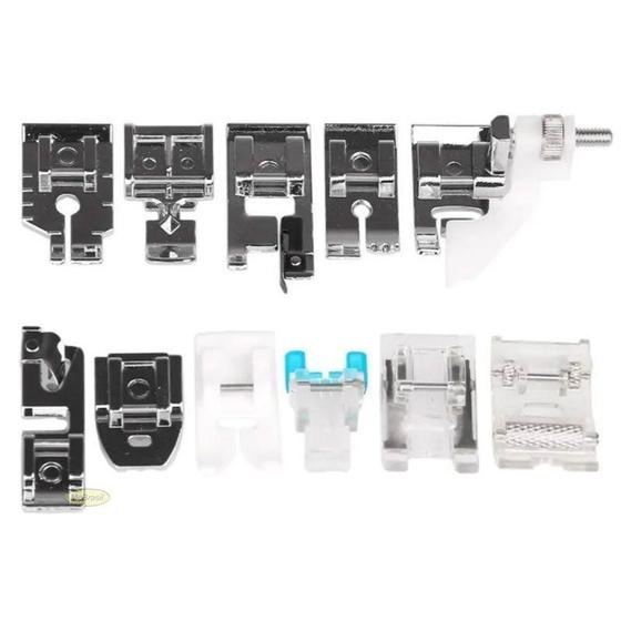 Imagem de Kit Calcadores com 11 peças para Máquina de Costura Doméstica 942226