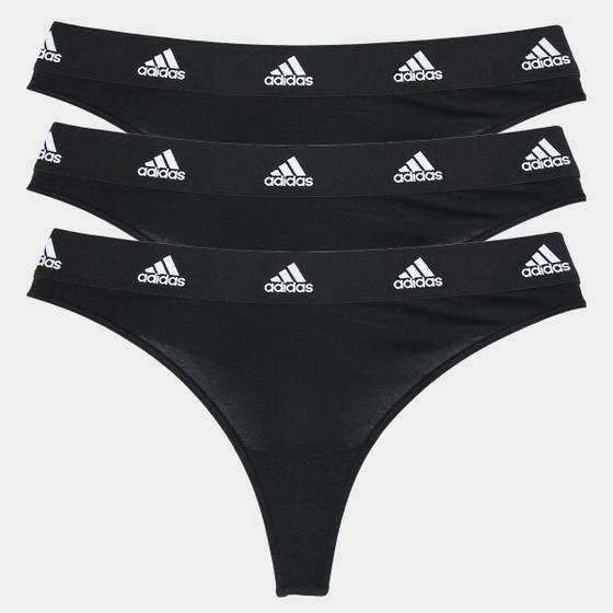 Imagem de Kit Calcinha Adidas Fio Dental 3 Peças