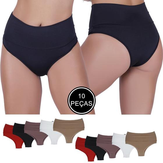 Imagem de Kit Calcinha Rubi Cós Duplo 10 Peças Compras de Lingerie Multicolorido