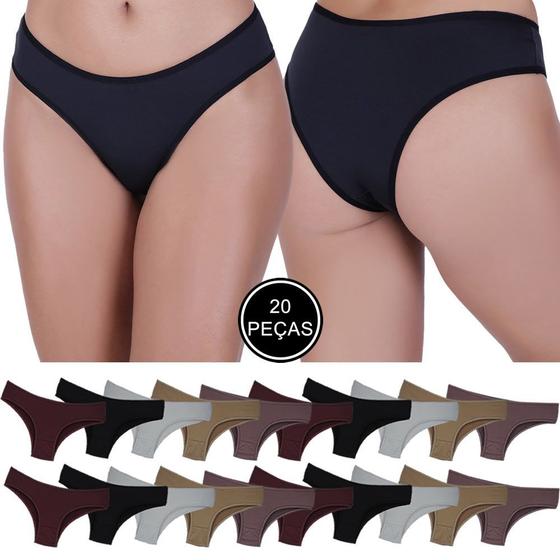 Imagem de Kit Calcinha Sonho Algodão 20 Peças Compras de Lingerie Multicolorido