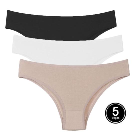 Imagem de Kit Calcinhas Tanga Com 5 Peças de Algodão Sortida