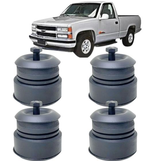 Imagem de Kit calço coxim bucha borracha cabine gabine simples gm silverado gmc 3500 hd 1997 a 2003 (com ferragens e parafusos)