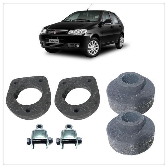 Imagem de Kit Calço Mola Dianteiro Traseiro +Prolongador Fiat Palio