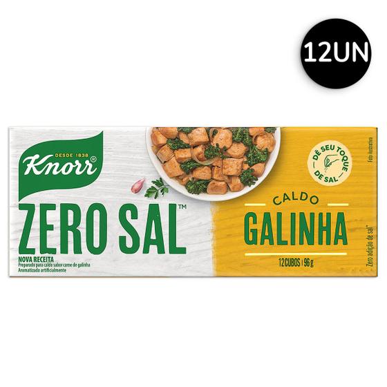 Imagem de Kit Caldo Tabletes Galinha Knorr Zero Sal 12 Unidades