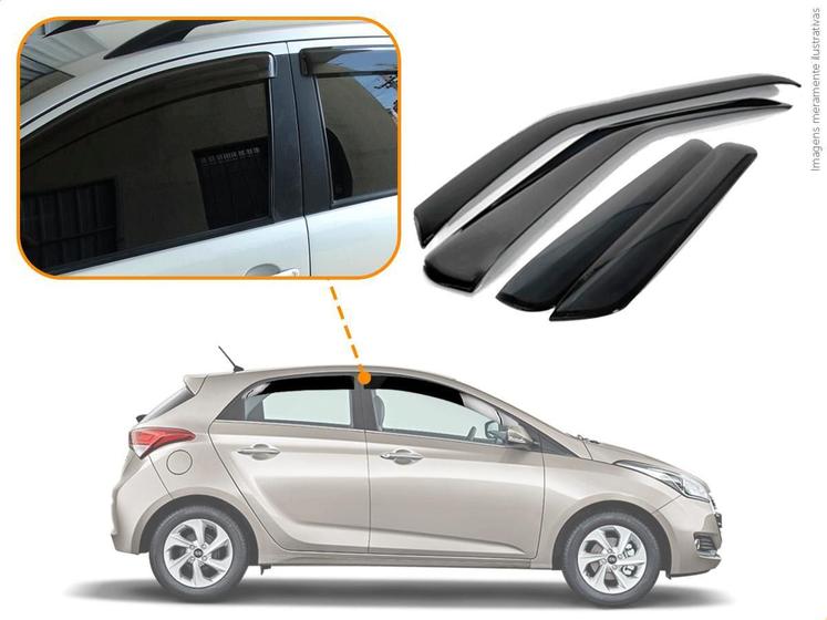 Imagem de Kit Calha Chuva Hyundai Hb20 Hatch Hb20X 2013 2019 4 Portas