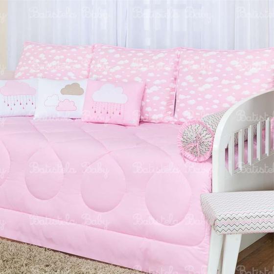 Imagem de Kit Cama Babá Nuvenzinha 09 Peças Rosa - Batistela Baby