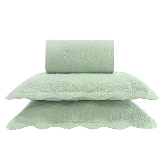 Imagem de Kit cama  casal acetinado ultrassonic - solari verde