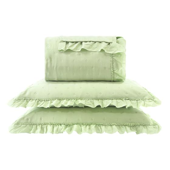 Imagem de Kit cama casal delicato romance color - verde