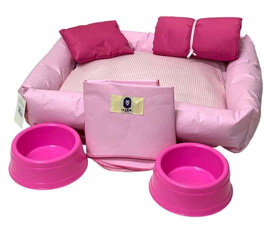 Imagem de Kit Cama maternidade material sintético 53x43 Rosa Lion Pet