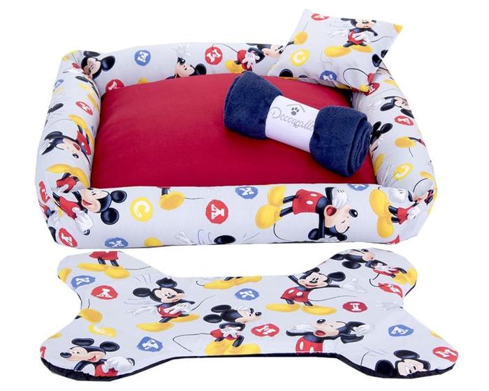 Imagem de Kit Cama Pet Para Cachorro Ou Gato Mickey 04 Pçs M ou G