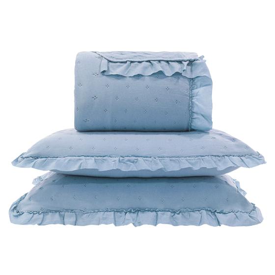 Imagem de Kit cama queen delicato romance color - azul - 22