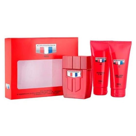 Imagem de Kit Camaro Red Deo Colônia 100Ml + Shampoo 100Ml + Pós Barba