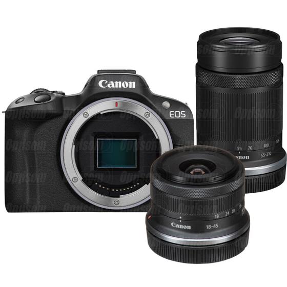 Kit Câmera Canon Eos R50 4k Mirrorless Com Lentes 1845mm + 55210mm Câmera Semi e