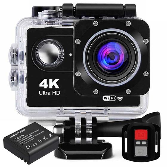 KIT Câmera De Ação M10 4K + Bateria Extra Controle Remoto Wifi Filmadora Sport Moto Bike Esportiva Menor preço em KIT Câmera De Ação M10 4K + Bateria Extra Controle Remoto Wifi Filmadora Sport Moto Bike Esportiva