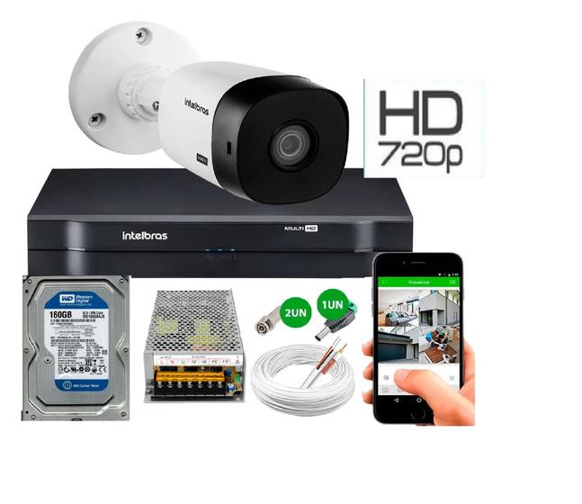 Kit Camera Externa Bullet vhc 1120b Hd 720p Dvr Intelbras C/Hd 160gb
