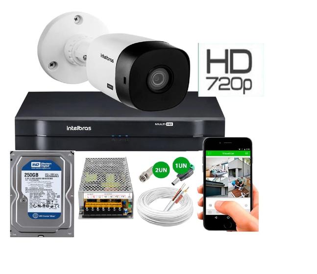 Kit Camera Externa Bullet vhc 1120b Hd 720p Dvr Intelbras C/Hd 250GB